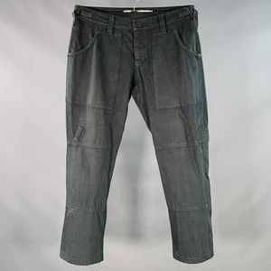 NICE COLLECTIVE Size 34 Black Cotton Side Tabs Casual Pants - Picture 1 of 5