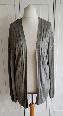 M&S Onyx Green Edge To Edge Linen Blend Cardigan Size Medium 12-14 - Image 1 of 4