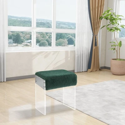 Makeup Stool Modern Minimalist Acrylic Chair Multi-functional Vanity w/ Cushion - Image 1 of 4