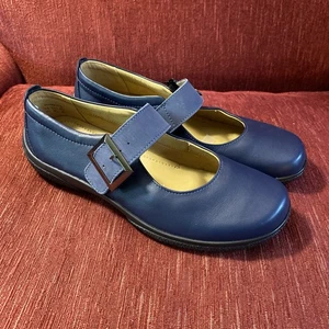 Women’s Mary Jane Shoes Size 8 1/2 Leather Hotter Brand Color Blue - Picture 1 of 7