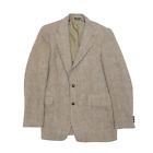 Vintage THE SOVERIGN Harris Tweed Blazer Jacket Brown Wool 80s Mens L