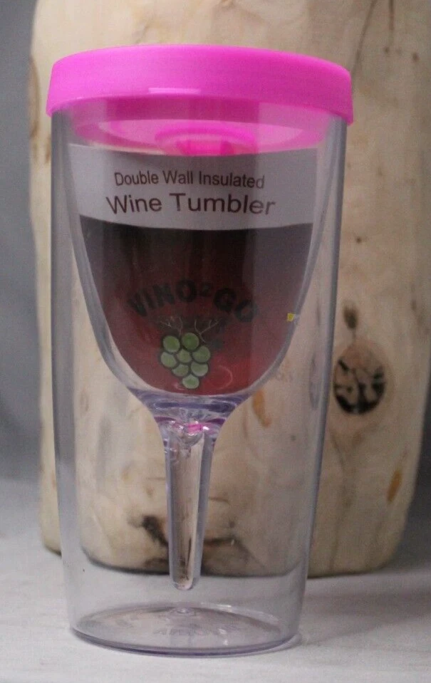 Tapas de vaso de vino con aislamiento de doble cara VINO2GO portátiles 8 oz. Foto 1 de 4