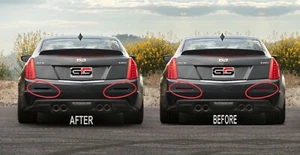 2016-2019 Cadillac ATS-V Rear Reflector Blackout Smoked Lens Cover Kit - Foto 1 di 8