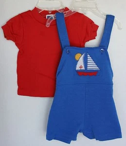 DE COLECCIÓN DÉCADA DE 1970 Red Carter's Top con Saltador Azul Health-tex Velero Niños Infan - Imagen 1 de 2