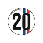 Steve McQueen Le Mans NUMBER 20 Plasticized Sticker - 6cm x 6cm