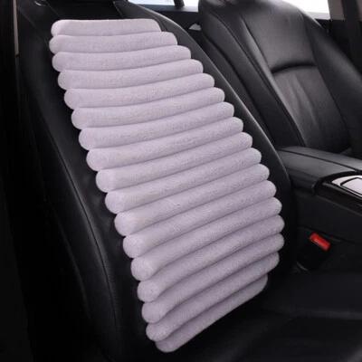 Funda de cojín de asiento de coche de felpa a rayas horizontales almohadilla protectora de silla cálida de invierno Foto 1 de 4