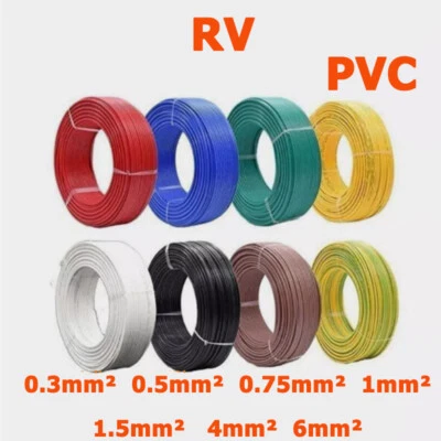 RV Single Core Multi Strand Copper Core Twisted Cable 0.3/0.5/0.75/1/1.5/4/6mm² - Image 1 of 4