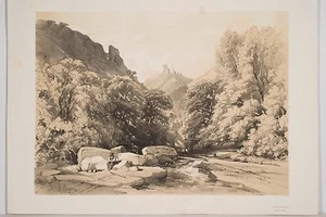 Lithographie ancienne XIX° de H  Clerget Vallée du Bruhl près de Vienne Autriche - Picture 1 of 1