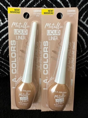 🌺2pk LA COLORS CHAMPAGNE GOLD C69096 LIQUID EYELINER PRECISE FINE TIP LINER - Image 1 of 4