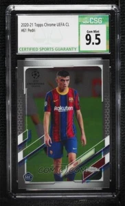 Pedri RC 2020-21 Topps Chrome UEFA CL #61 CSG 9.5 - Picture 1 of 2