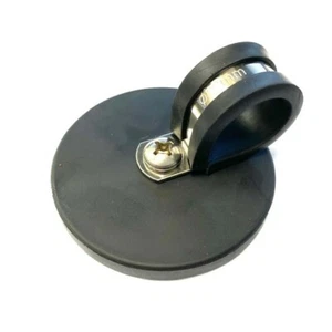 10X Strong Rubber Coated Neodymium Pot Magnet 66mm with Rubber P Clamp Magnet - Picture 1 of 3