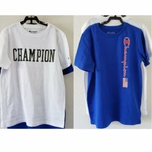 NWT Champion Logo Youth 2-pack Short Sleeve Tee - Flag and Camo - Size M - Picture 1 of 5