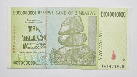 RARE 2008 10 TRILLION Dollar - Zimbabwe Note - 100/50 Series Cover