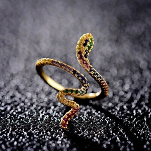 Summer Colorful Rainbow Cz RingS Turkish Eye Cz Stack Wave Ring For Women Gifts - Picture 1 of 55