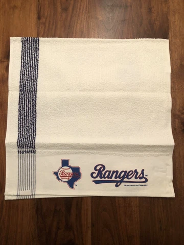 Vintage 1990 McArthur Official MLB Texas Rangers Game Towel 20x40" USA Made Cover