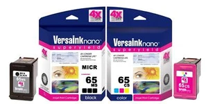 VersaInk-nano HP 65 MS MICR Czarny wkład atramentowy do drukowania w kratę i - Zdjęcie 1 z 3