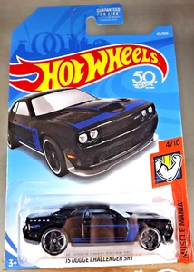 2018 Hot Wheels #42 Muscle Mania 4/10 '15 DODGE CHALLENGER SRT Black w/Pr5 Spoke - Picture 1 of 5