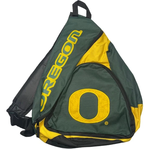 University of Oregon Ducks Swoop Sling Backpack Teardrop Black Green Yellow O Cover