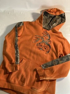 Legendary white tails orange deer camouflage hoodie youth large - Picture 1 of 4