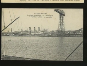 SS Lutetia @ St Nazaire Postcard - c1915 - Cie Navigation Sud-Atlantique - Picture 1 of 2