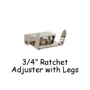 10 - 3/4" Ratchet Adjusters with Legs / Adjustable Suspender Slides - Nickel - Picture 1 of 2