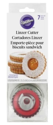 Linzer Round Basic Metal Cookie Cutter Set 6 shapes 7-piece Wilton #0112 holiday - Image 1 of 3