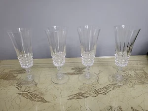 W M Dalton French Lead Crystal Set of 4 Parfait Glasses Verite Patter Unit No. 3 - Picture 1 of 2