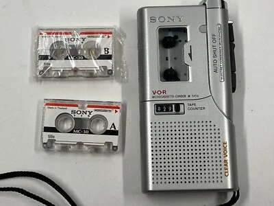 SONY Microcassette-Corder M-545V Handheld Recorder Tested Works 2 Microcassettes - Image 1 of 4