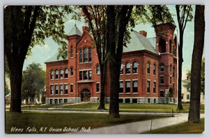 Postcard Glens Falls N.Y. New York Union School No 3 - Picture 1 of 2