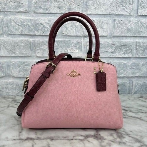 Borsa a tracolla Coach Mini Lillie in polvere vino rosa polvere multi