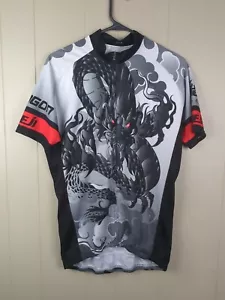 Cheji Dragon Cycling Jersey Red Black Gray Size XL GUC - Picture 1 of 8