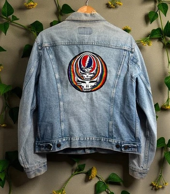 Vintage Grateful Dead Levi's 70506-0214 Denim Trucker Jacket Size 42R USA Made - Image 1 of 4