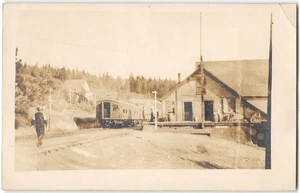 Antique RPPC DUTCH FLAT, CA Railroad Depot Train Placer County 1911 Postcard - Picture 1 of 2