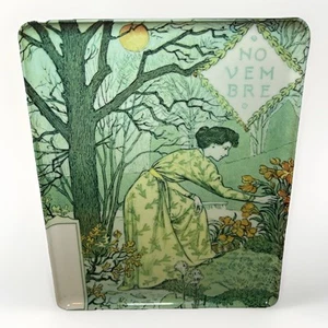 Eugene Grasset Vintage Jugendstil Schmuck Tablett November Monat Sternzeichen Melamin Italien - Bild 1 von 8
