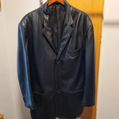 Blazer Abrigo Deportivo J Ferrar Para Hombre Negro Genuino Cuero de Cordero Suave LG RN93677 Foto 1 de 4