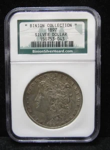 COLECCIÓN BINION - DÓLAR DE PLATA MORGAN 1897-P - CERTIFICADO NGC - SE VE XF - Imagen 1 de 4