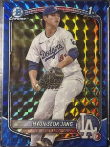 2025 Bowman Hyun-Seok Jang Chrome Prospects Blue Geometric Refractor 013/150 - Bild 1 von 2