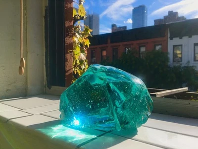 Vidrio Cullet grande de aguamarina vintage (13 libras) - Excelente claridad | Vidrio de escoria Foto 1 de 4