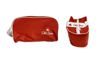Vintage Old Spice Shaving Toiletry Bag Red Nylon Travel Bag 9.5” Long Vtg - Image 1 of 4