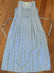 April Cornell Blue Floral Cottagecore Maxi Dress Women Sz M Coquette Sleeveless - Picture 1 of 13
