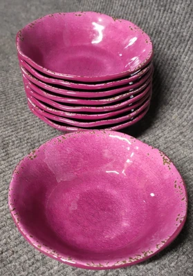 (9) Pier 1 Imports Carmelo púrpura rústico craquelado melamina 7" cuencos de repuesto Foto 1 de 4