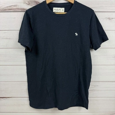 Camiseta Abercrombie & Fitch Para Hombres Suave A&F Cuello Redondo Logo Azul Marino M Foto 1 de 4
