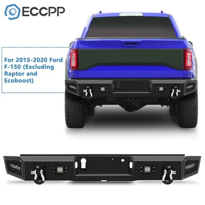 ECCPP Steel Rear Bumper Guard LED Light Bar Fog Lamps For 2018-2020 Ford F 150 Foto 1 de 4