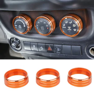 Orange Air Conditioner Switch Knob Cover Trim Ring For Jeep Wrangler JK 2011-17 - Picture 1 of 10