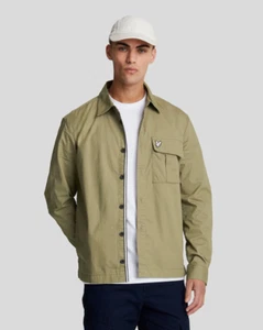 LYLE & SCOTT PREMIUM PLEATED OVERSHIRT/Woolwich Khaki - Large DHL SRP £115 - Picture 1 of 3