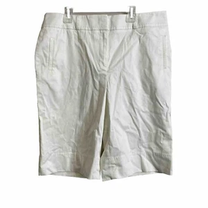 Madison Womens White Flat Front Straight Leg Casual Capri Pants Size 12 Pockets - Picture 1 of 3
