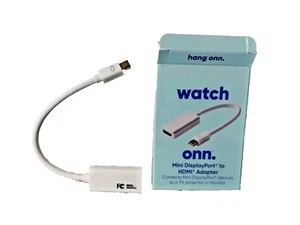 onn. Mini DisplayPort to HDMI Female Adapter, White NEW for conect device to tv - Picture 1 of 2