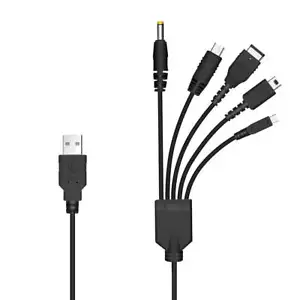 5-in-1 Charging Cable for Nintendo DS, 3DS, Wii U GamePad, PSP & GBA SP - Picture 1 of 4