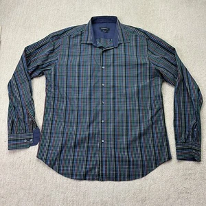 Bugatchi Shaped Fit Men Long Sleeve Checkered Colorful Button Down Shirt * - Picture 1 of 13