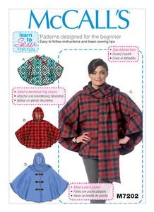 Poncho McCall's Impara a cucire Miss/Donna più mantello con cappuccio variante modello M7202 - Foto 1 di 13